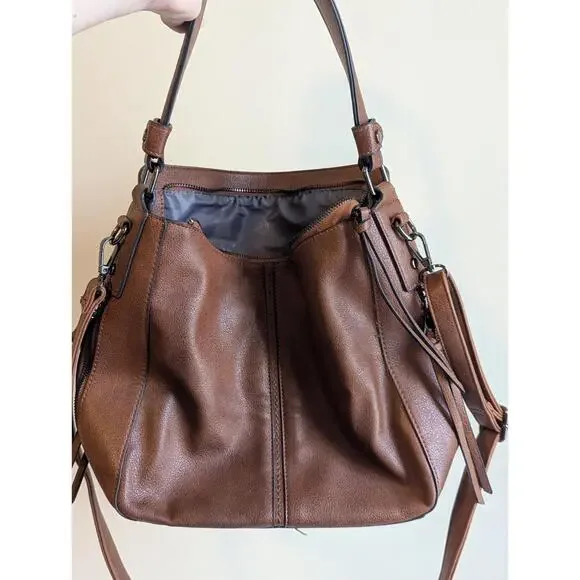 Realer Women Large Brown Crossbody Handbag - Picture 1 of 11